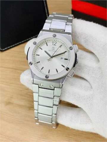 Reward Men’s Luxury Stainless Steel Watch in Pakistan – White Dial with Date Display