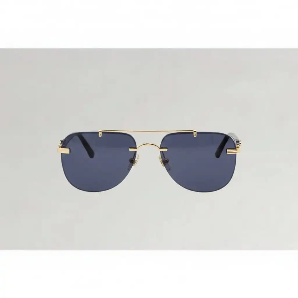 Luxury Rimless Double Bridge Aviator Sunglasses for Men – Metal Frame (Style 3161)