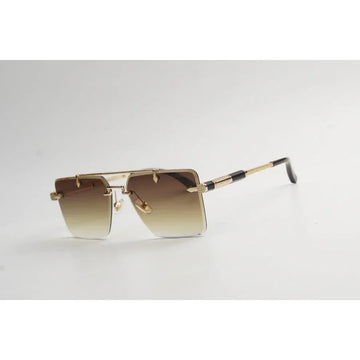 Chopard R96 Golden Rimless Square Sunglasses in Pakistan | Double Bridge Metal Frame for Men & Women