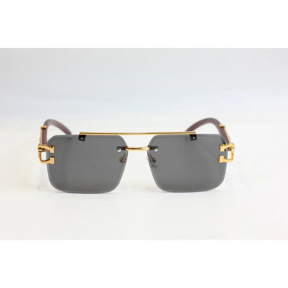 Panther RR42 Golden Rimless Square Sunglasses for Men in Pakistan – Double Bridge Metal Frame