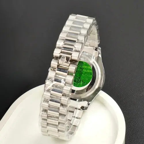 Premium Rolex-Style Men’s Watch in Pakistan – Silver Stainless Steel with Black Dial