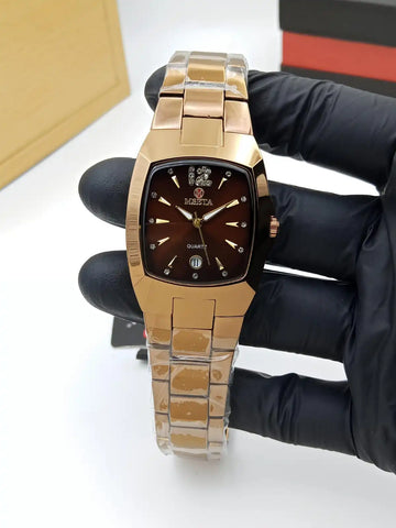 MSETA Men’s Luxury Gold Quartz Watch in Pakistan – Brown Dial