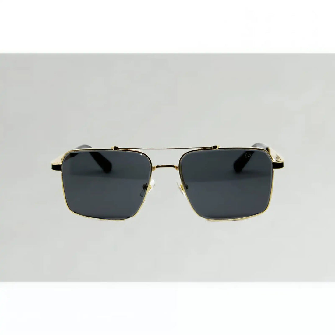 Luxury Square Sunglasses for Men in Pakistan – Gold Metal Frame with Black Lenses
